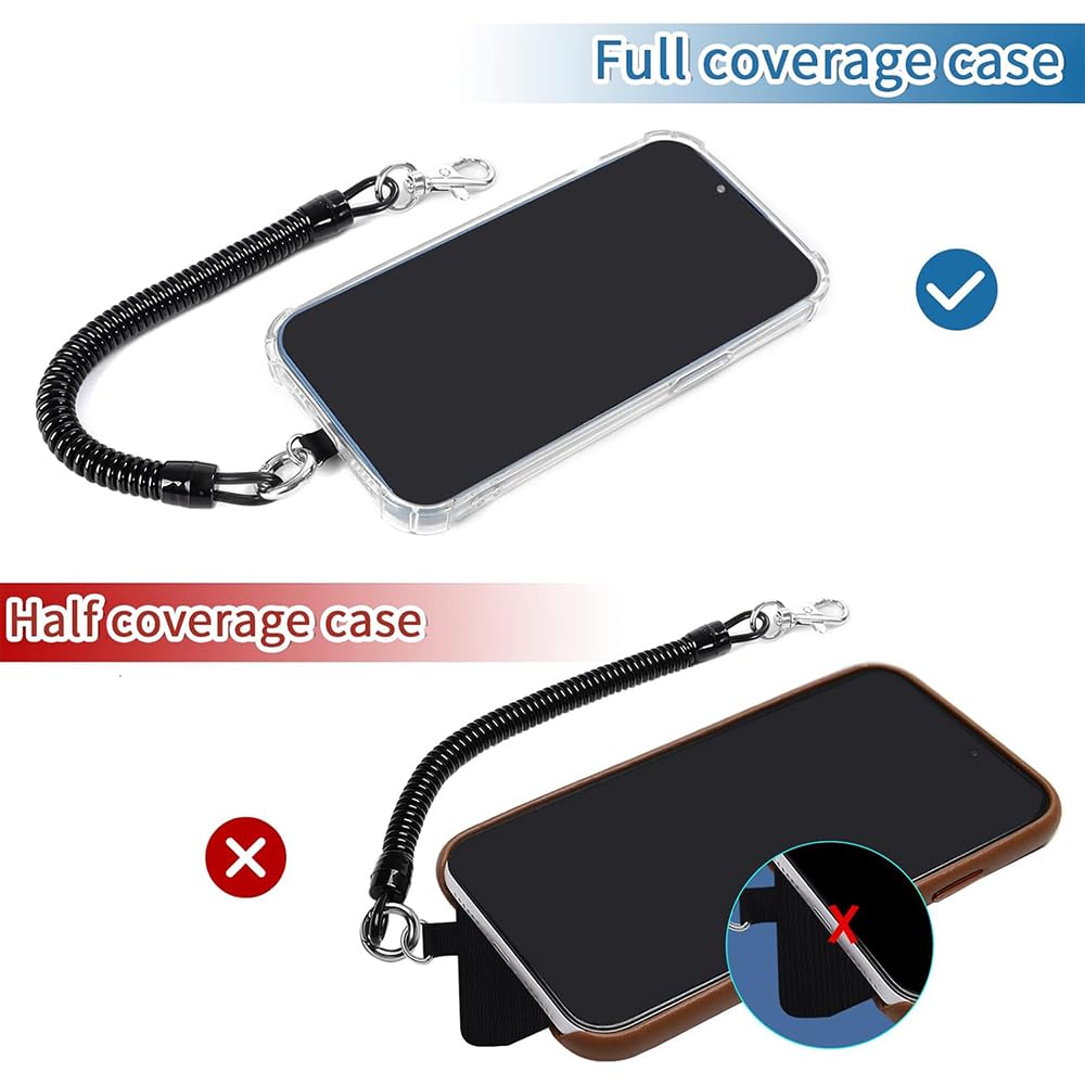 Anti Theft Phone Lanyard, Spring Phone Rope Tether Tabs with Carabiner — Amazon image 3