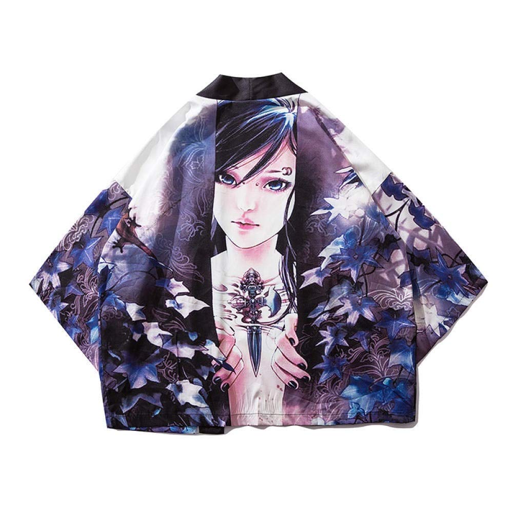 Kimono Cardigan Japonais Unisexe - Ample, Respirant, Polyester, Style Yukata Décontracté