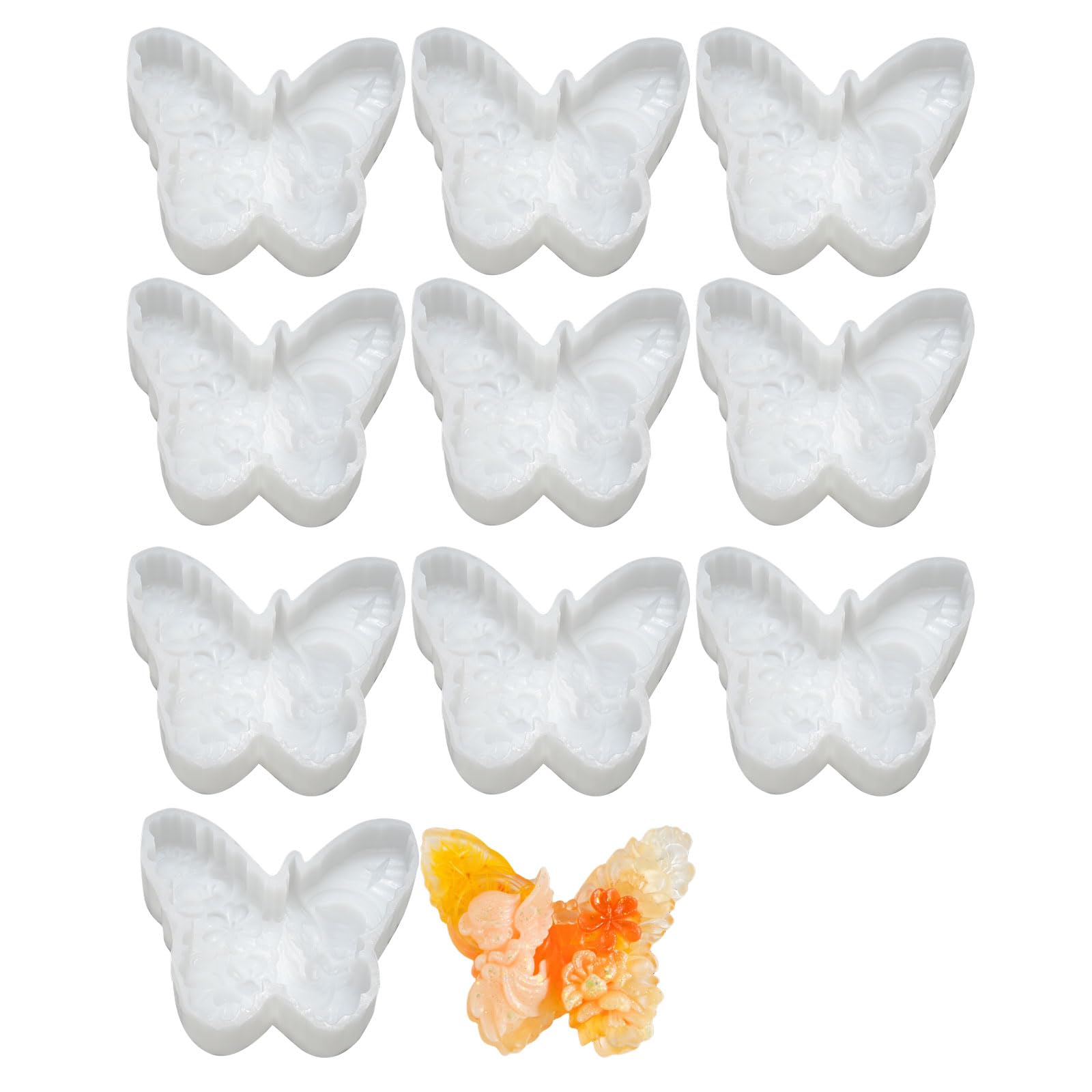 Hsioluted 10Pcs 3D Silicone Handicrafts Room Decors Making Silicone Delicate Hand Castings Molds Hand Castings