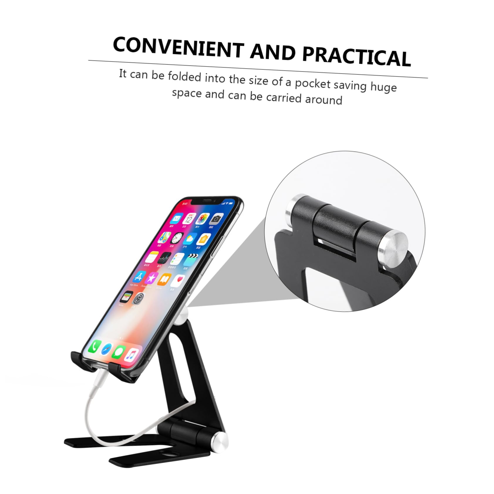 HEMOTON 3pezzi Supporto Regolabile Per Tablet e Smartphone Porta Telefono Da Scrivania Di Compatibile Con Dispositivi Da Leggero e Pratico Per Cucina e Ufficio Nero