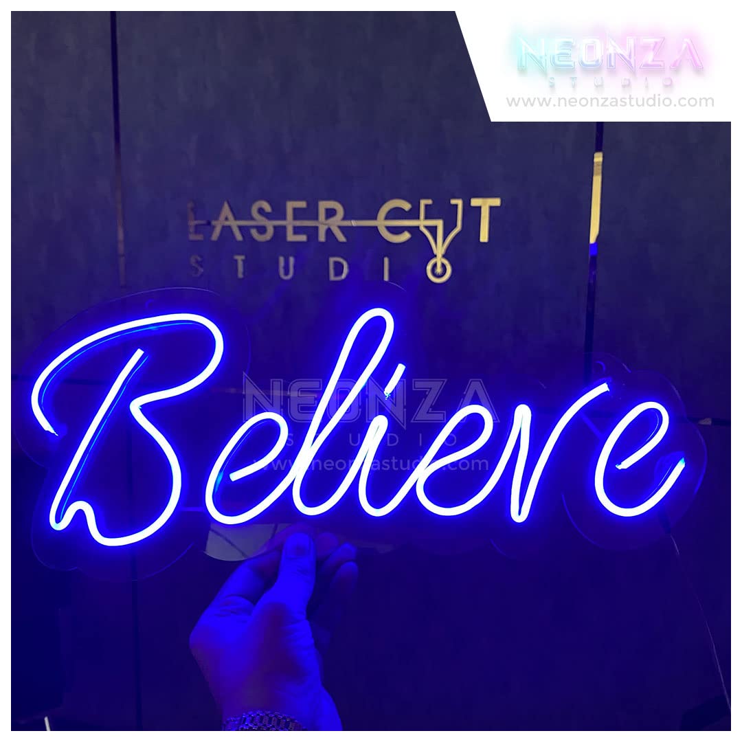 Laser Cut Studio Neon Sign Board Decorative Wall Decor for Wedding Party Kids Room Living Room House Bar Pub Hotel Beach Recreational/Valentine Gift Girlfirend (Hope) (Believe)