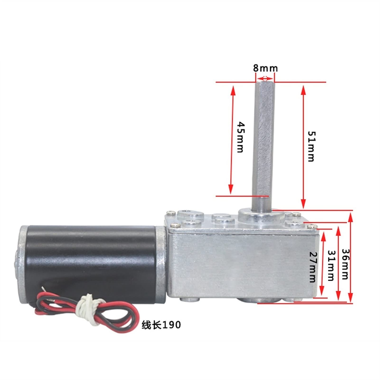 electronic starter 5840-31zy Hochleistungs-Schneckengetriebemotor, DC12V 24V, starker Drehmoment-Schneckengetriebe-Untersetzungsmotor, umgekehrter Typ-D-Vorhangmotor mit langer Welle, Mini-Präzision (