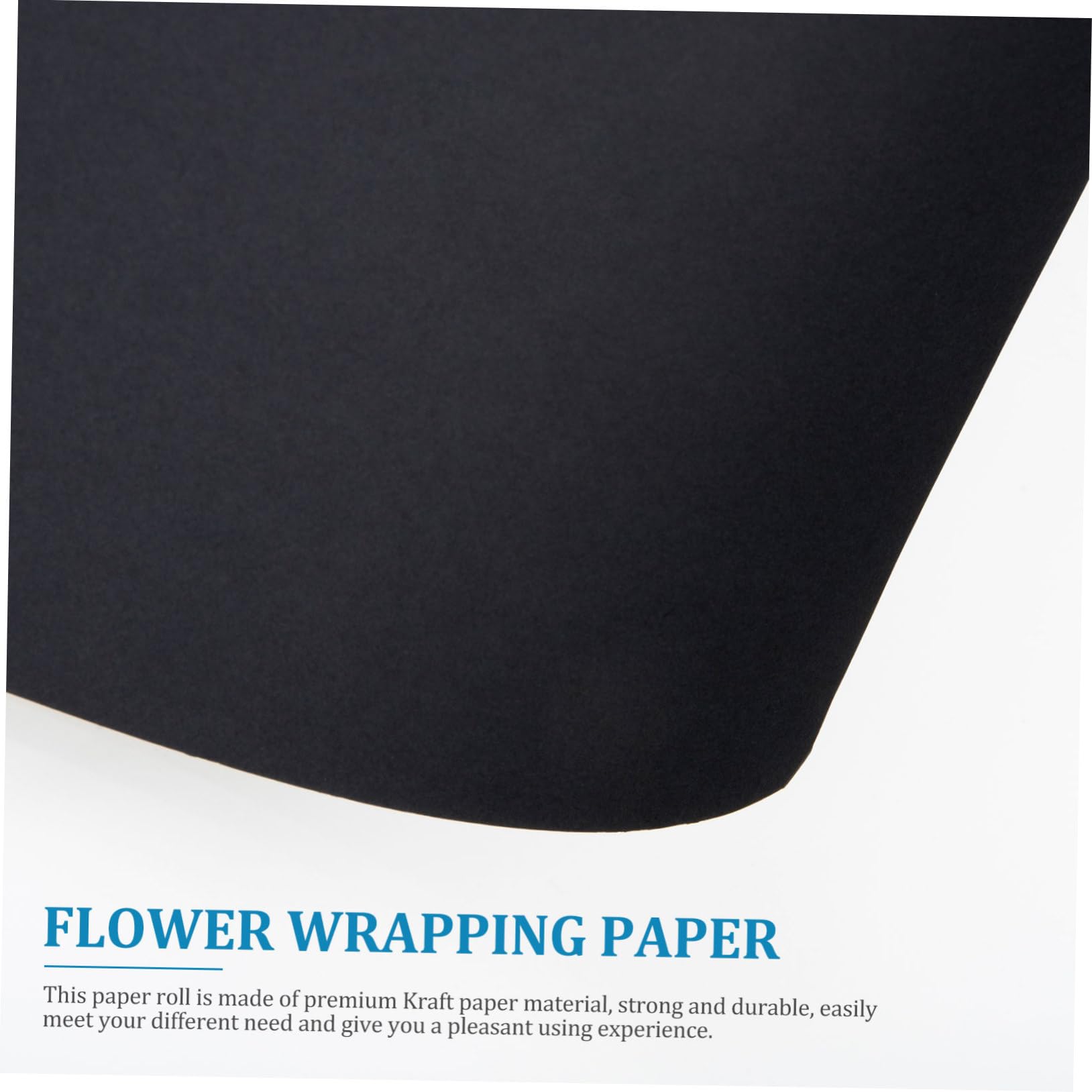 Lurrose Rouleau de Papier Kraft Noir, Papier D’emballage Décoratif à Découper, Pratique pour DIY et Mariage, pour Bouquet de Fleurs