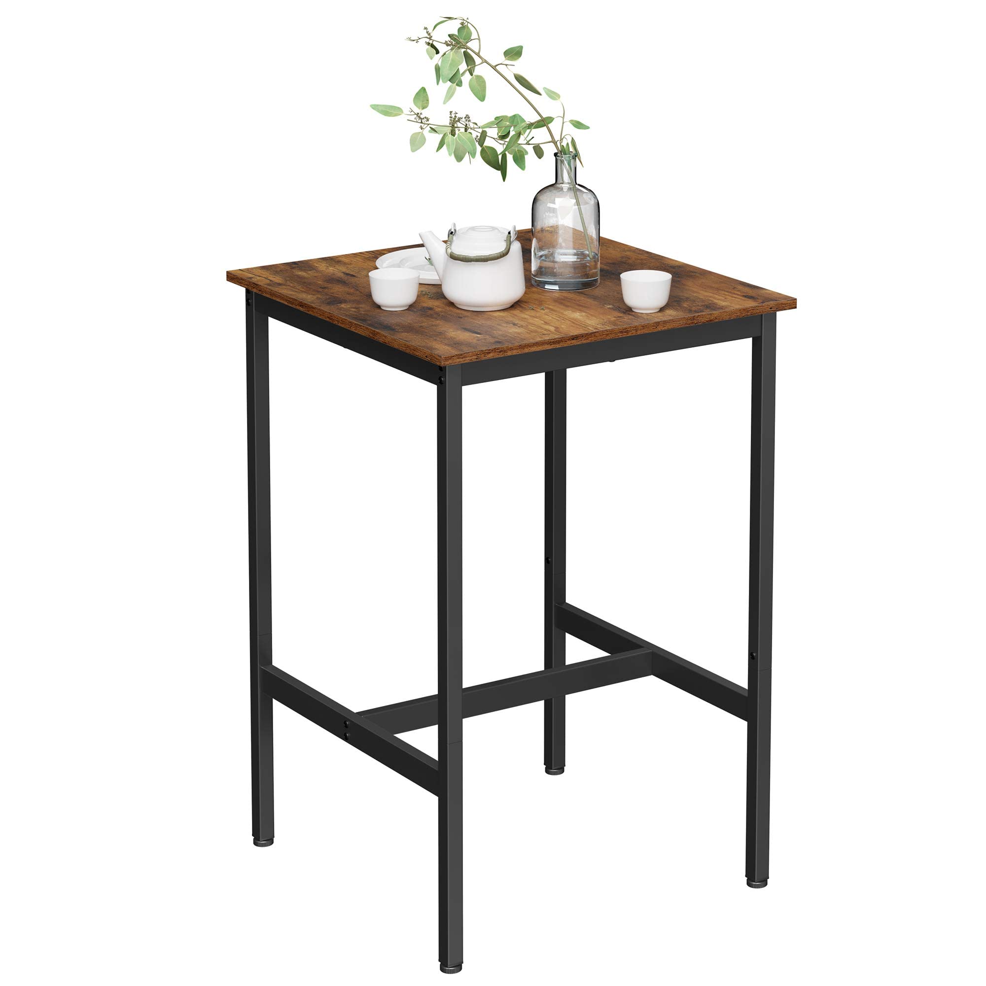 VASAGLE Bar Table, Square Tall Table, HeavyDuty Steel Frame, 60 x 60 x