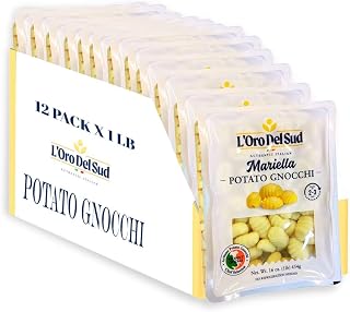 L'Oro Del Sud Mariella Potato Gnocchi 12 Pack x 1lb - Shelf Stable, Cooks in 2-3 Minutes, Authentic Italian