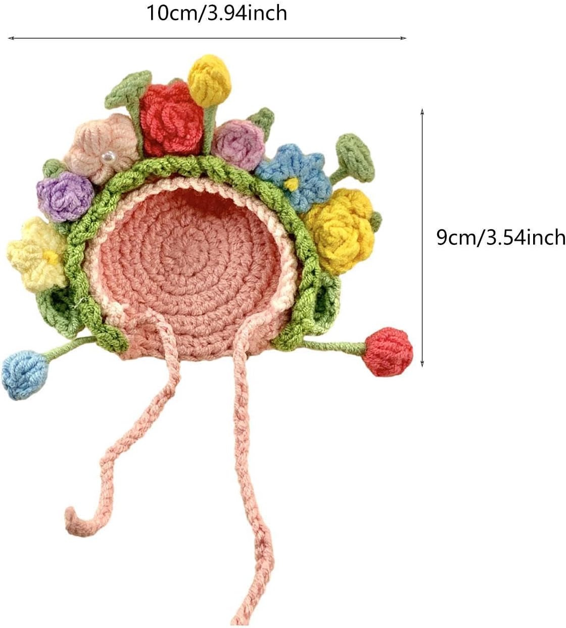 Knitted Flower Headdress Cap Handmade for Stuffed Animals Doll Versatile
