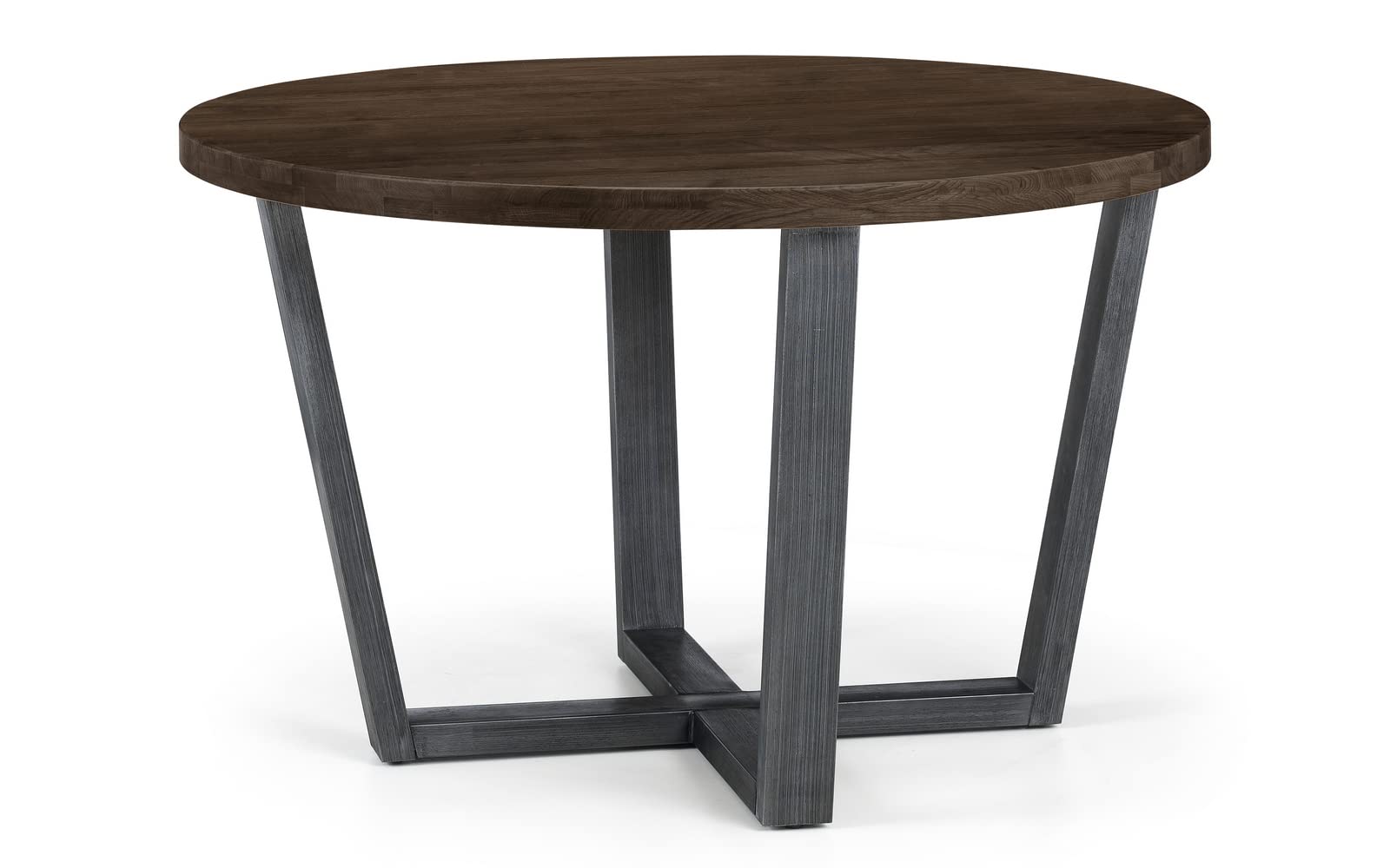 Julian Bowen Brooklyn Round Dining Table - Dark Oak - 4 Seater - Solid Oak