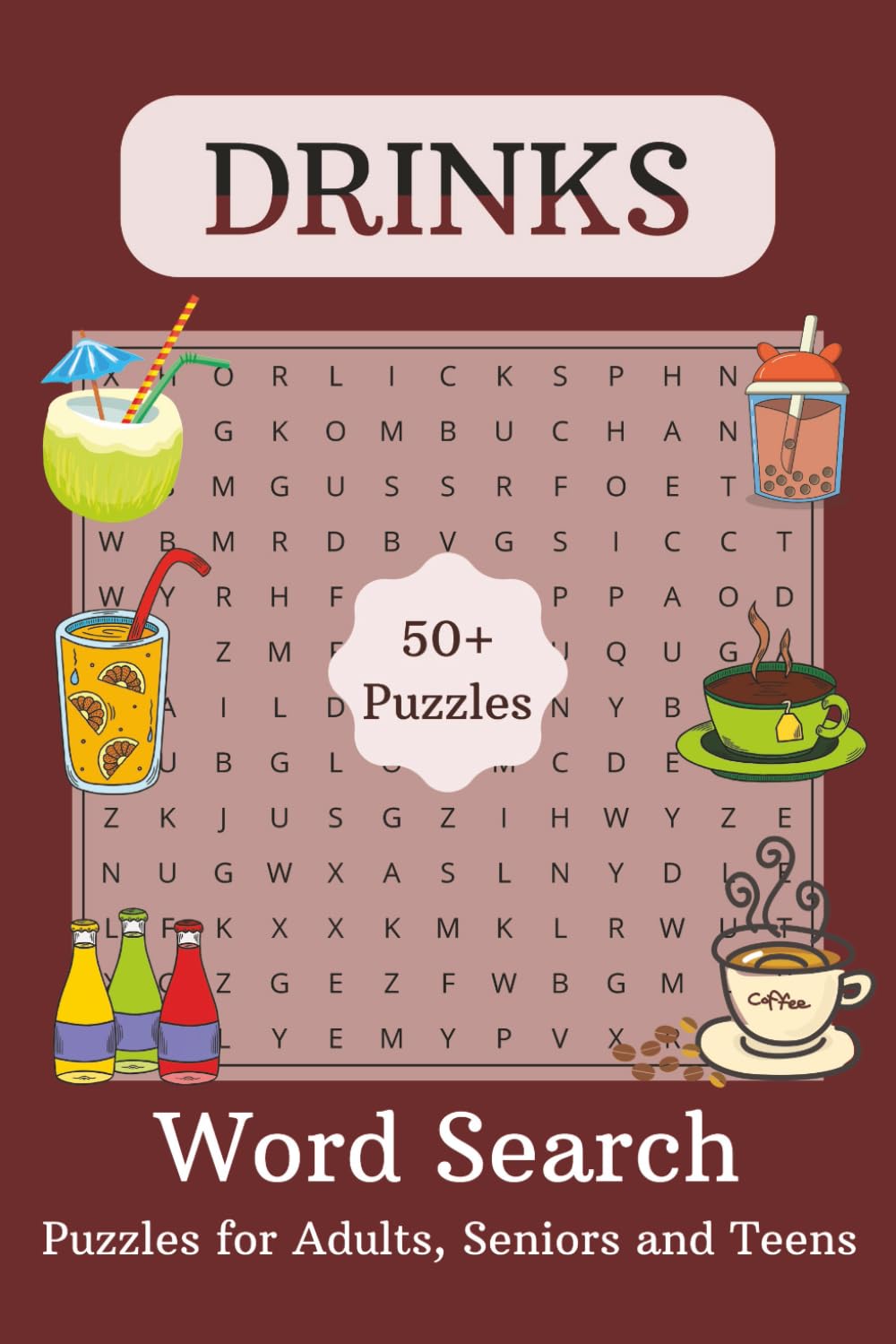 Drinks Word Search: Puzzles for Adults, Seniors and Teens