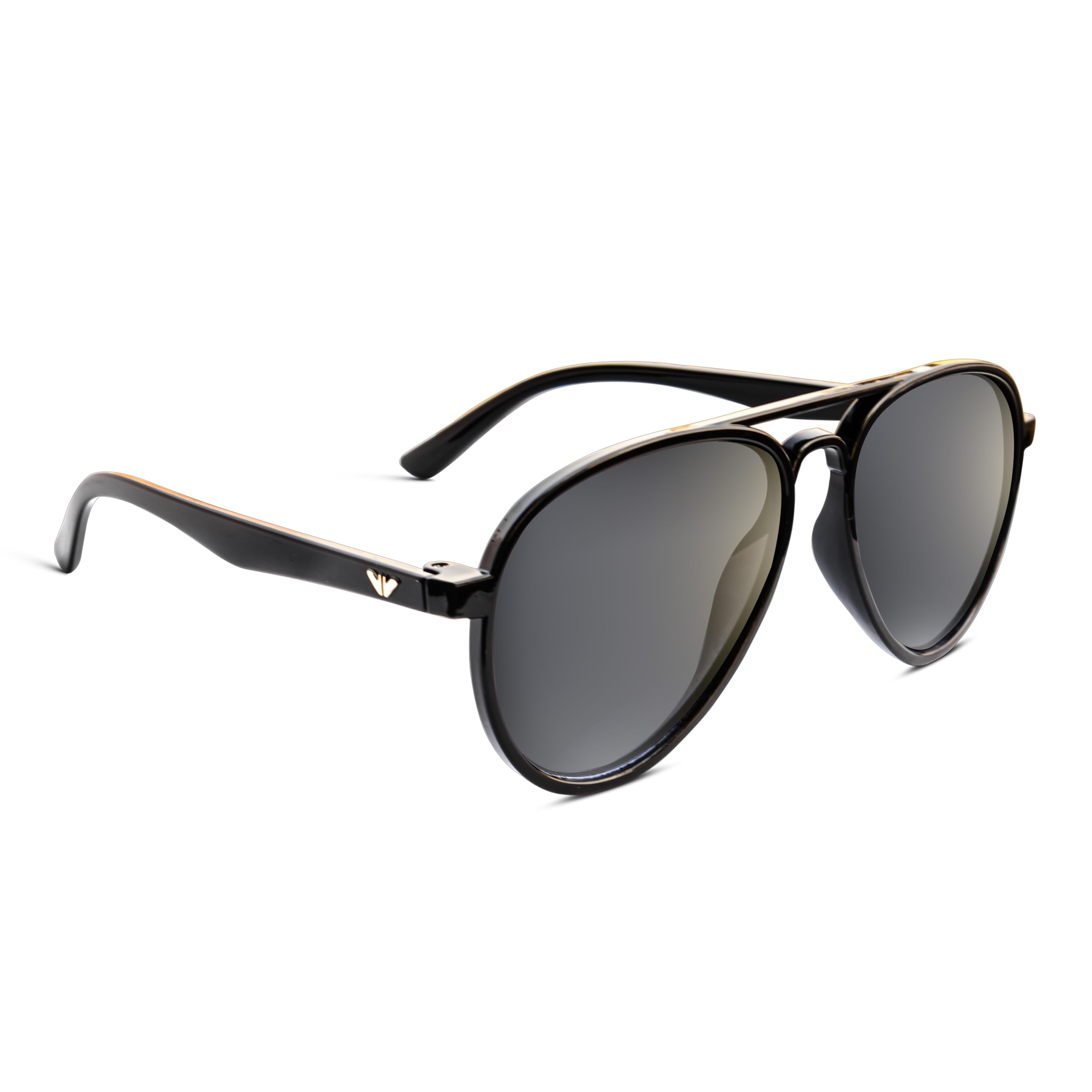 durer Designer Aviator Sunglasses, Black Frame with Black Lenses, UV Protection-picture-54