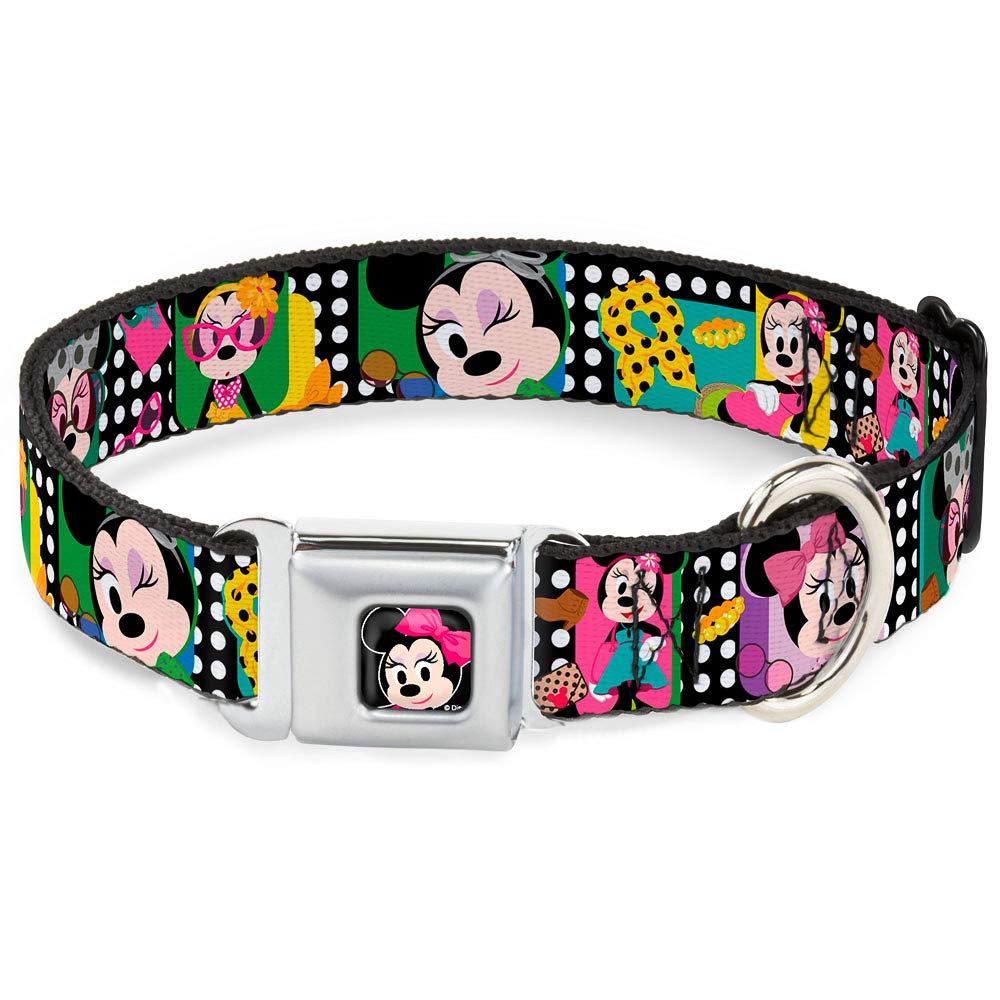 Collier de chien Minnie Mouse Buckle Down avec boucle de sécurité en acier robuste