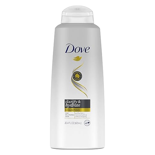 Dove Champú para cabello graso aclara e hidrata con carbón para purificar el cabello y eliminar la acumulación sin pelar el cabello 204 onzas