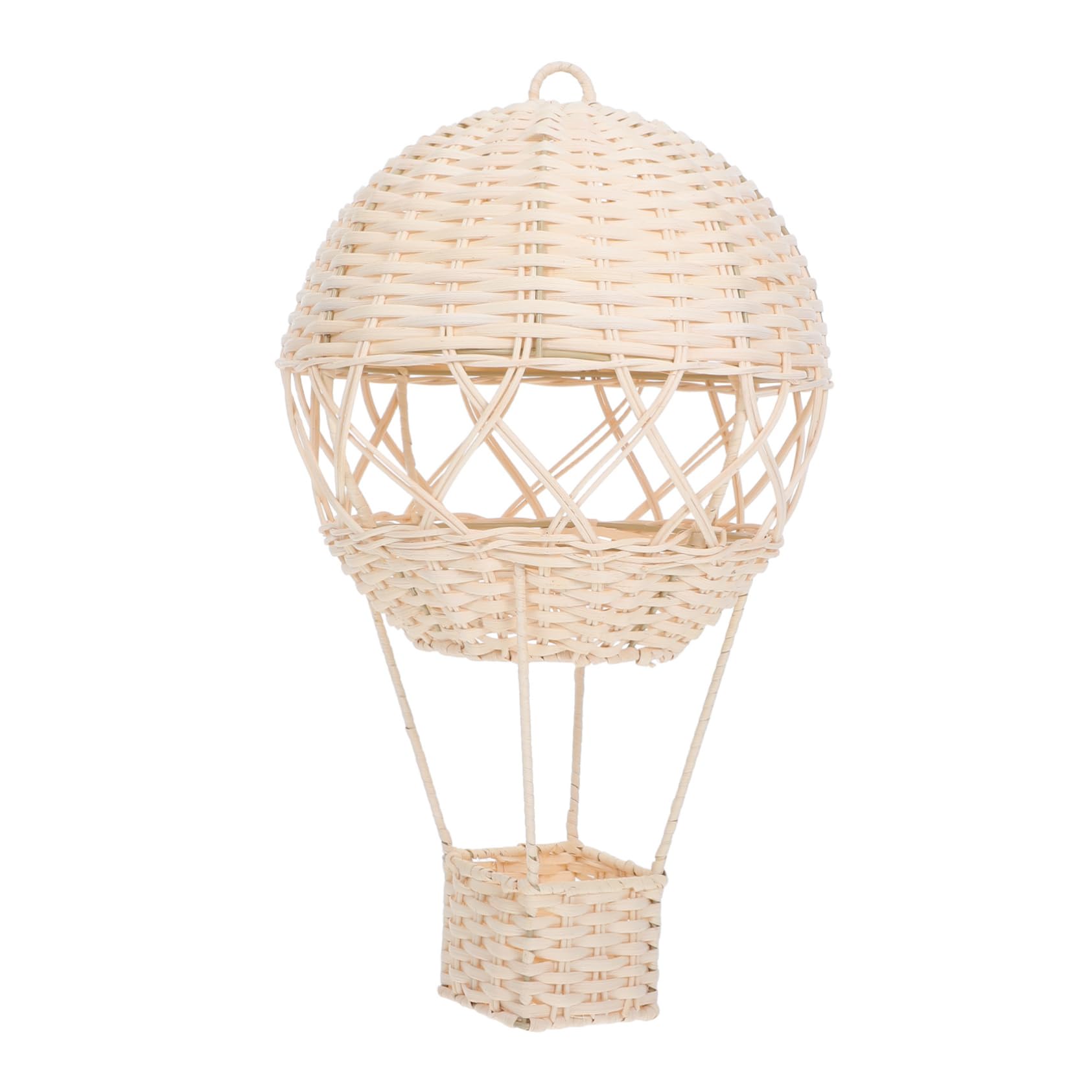 HOLIDYOYO Rattan Hot Air Balloon Lampshade Kids' Room Wall Art Wicker Decorative Basket Natural Wicker Decor