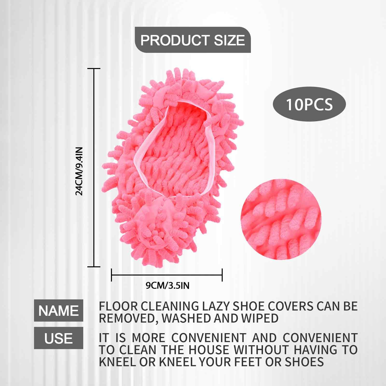 10 paia di scarpe mop, pantofole per la pulizia dei pavimenti, riutilizzabili, in microfibra, lavapavimenti lazy slippers mop, pantofole per casa, pavimento, sporco, polvere, capelli, 5 colori