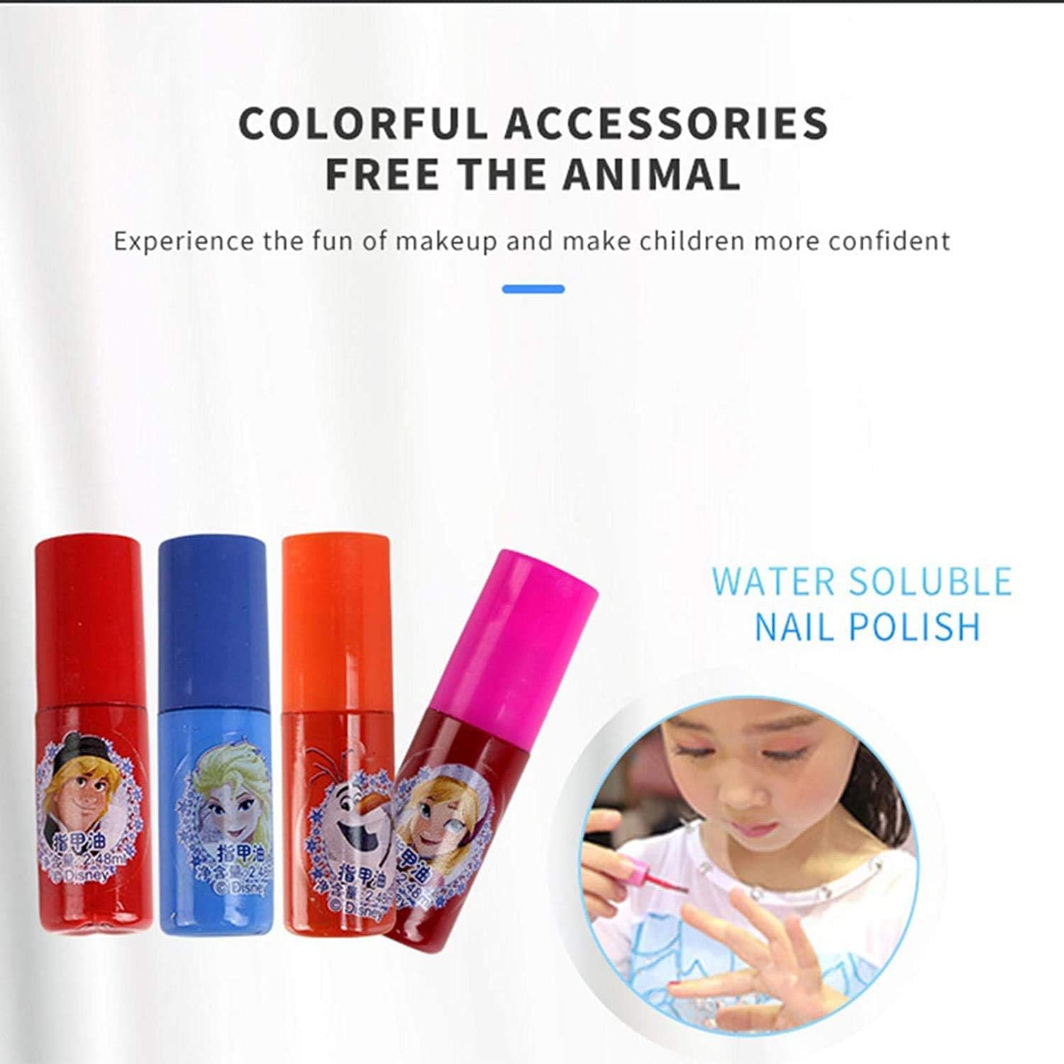 アナと雪の女王 子供用化粧品セット 引き出し式 防塵 子供メイクアップセット ままごと キッズコスメセット おもちゃ クリスマス・お誕生日プレゼント 小さい化粧台 ごっこ遊び メイクアップ ガールズコスメ玩具 プリンセスプレイハウス 知育 女の子へ 32点セット (ブルー)