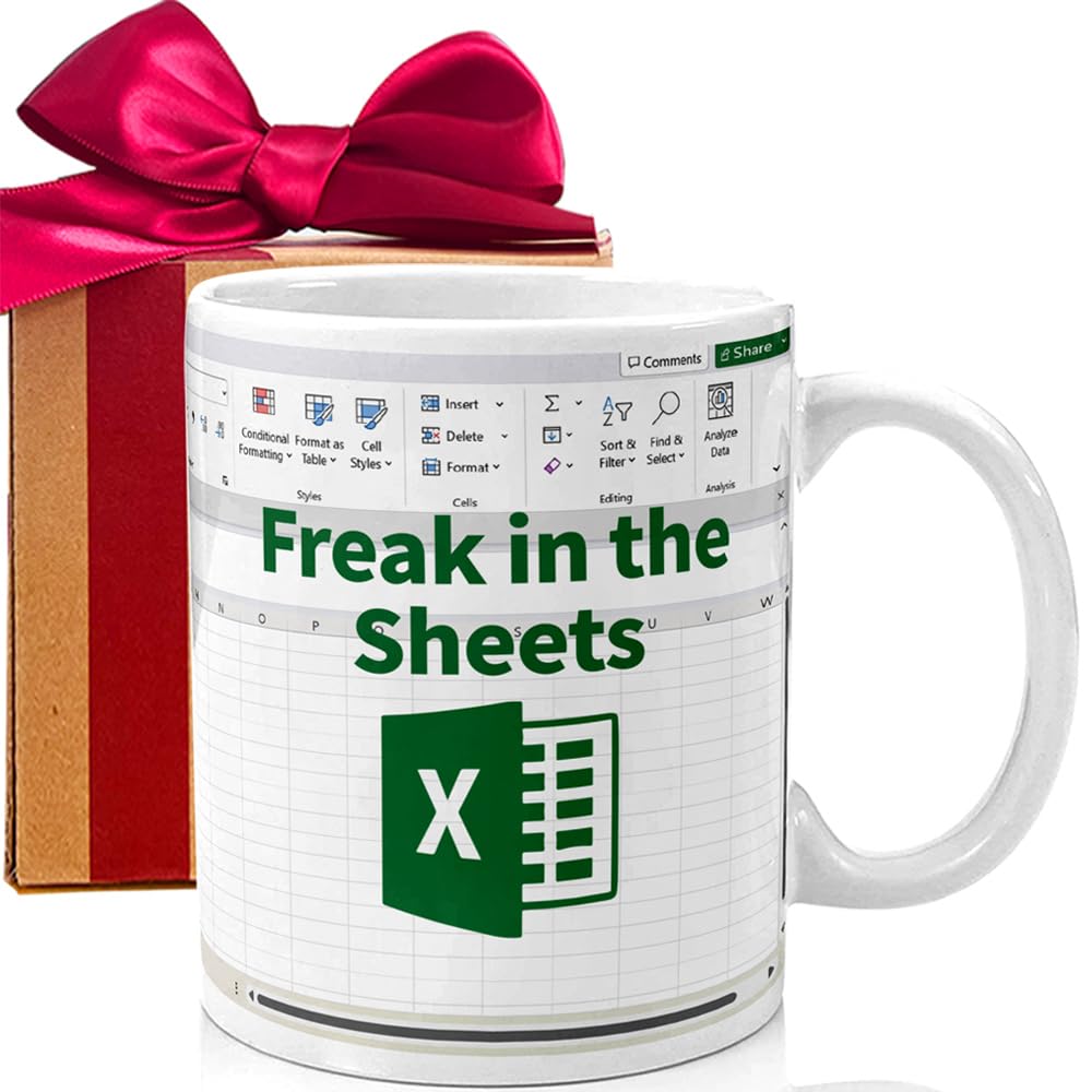 Freak in The Sheets Mug, Accountant mug Gifts, Funny Spreadsheet Mug Gifts for Women Men Coworkers CFO CPA Boss Friends Student, Novelty Accounting Graduation gifts