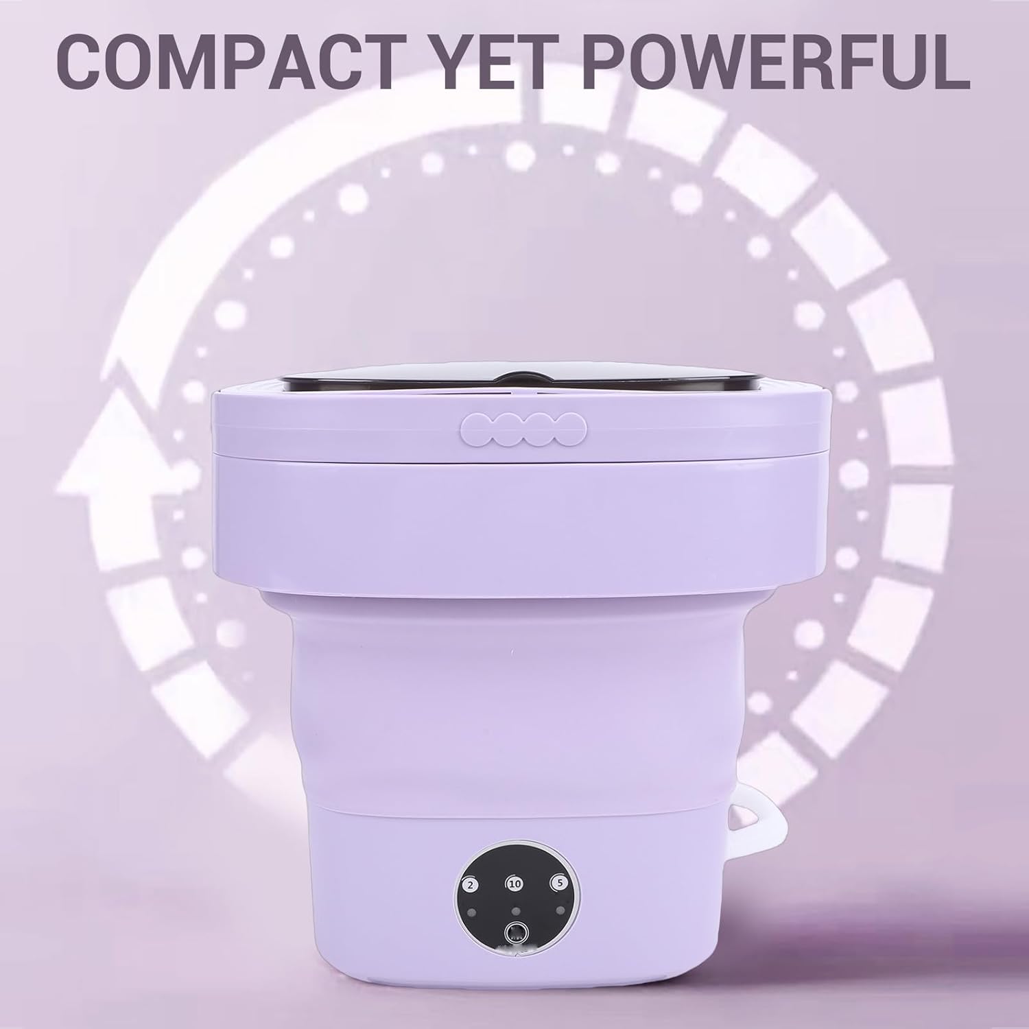 Naroote Portable Washing Machine 8L Foldable Underwear Washer with 3 Cleaning Modes Spinning Drying Function Drain Basket Small Foldable Laundry Machine for Toddler Clothes Socks (Purple)