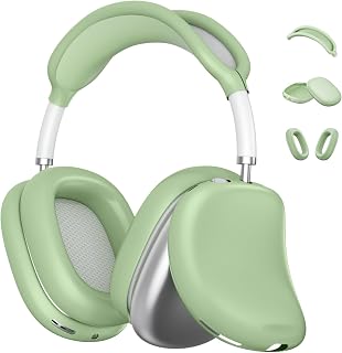 Case Cover for AirPods Max, Soft Silicone Case Cover Kit for AirPod Max Ear Pad/Ear Cups/Headband, Anti-Scratch Protective Accessories for Apple AirPods Max Headphones (Green)