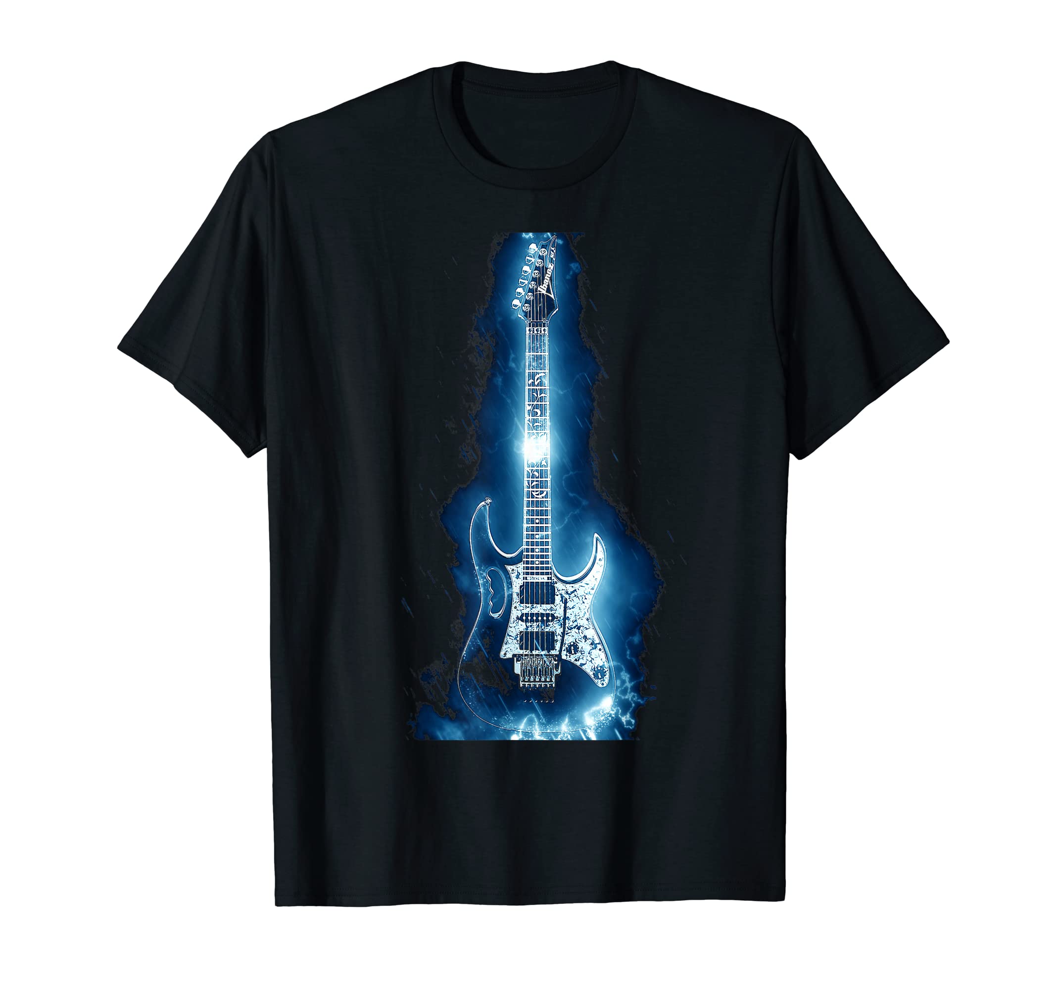 WAKAT HILOTTO ギターイラストTシャツ Amazon | 花とギターデザイン Tシャツ | Tシャツ・カットソー 通販