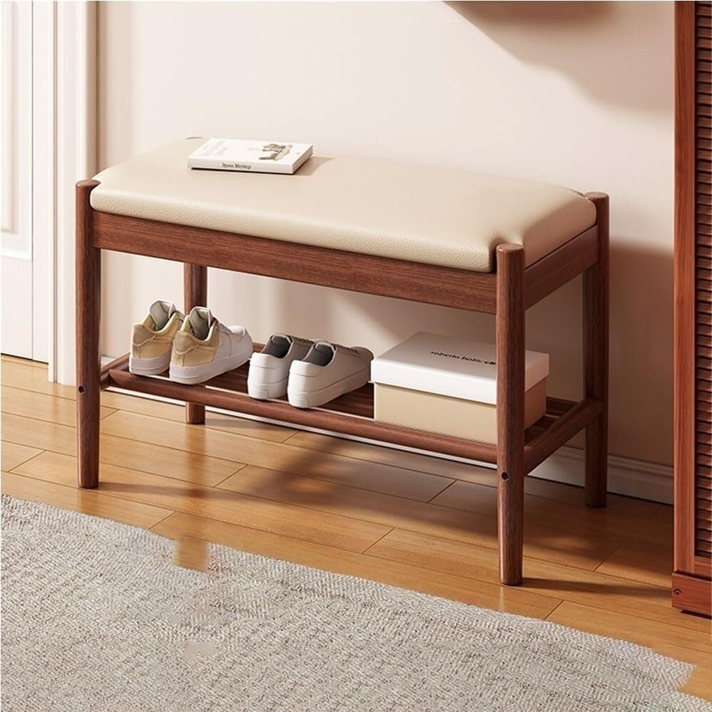 SDCFFC Shoe Changing Stool with Integrated Shoe Rack Entrance Bench with Soft Cushion Compact Design for Hallway Bedroom Foyer,Ideal for Home
