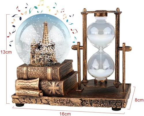 Miniatura 2 de Globo de nieve LED MusicCrystal, temporizador de arena, reloj de arena, decoración del hogar, decoración de mesa para sala de estar, decoración de