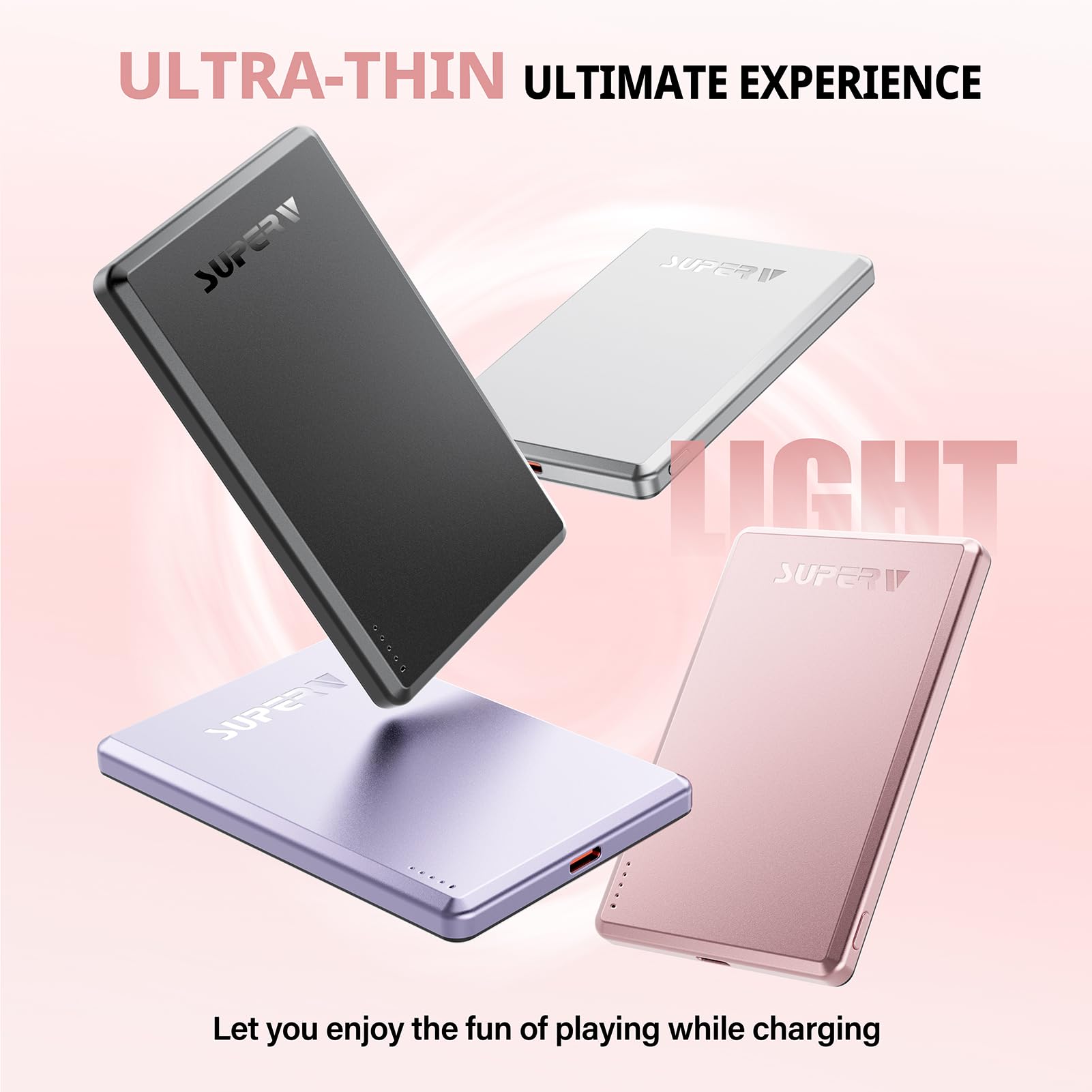 SUPERV] Magnetic Power Bank,5000mAh Battery Pack,Slimmest