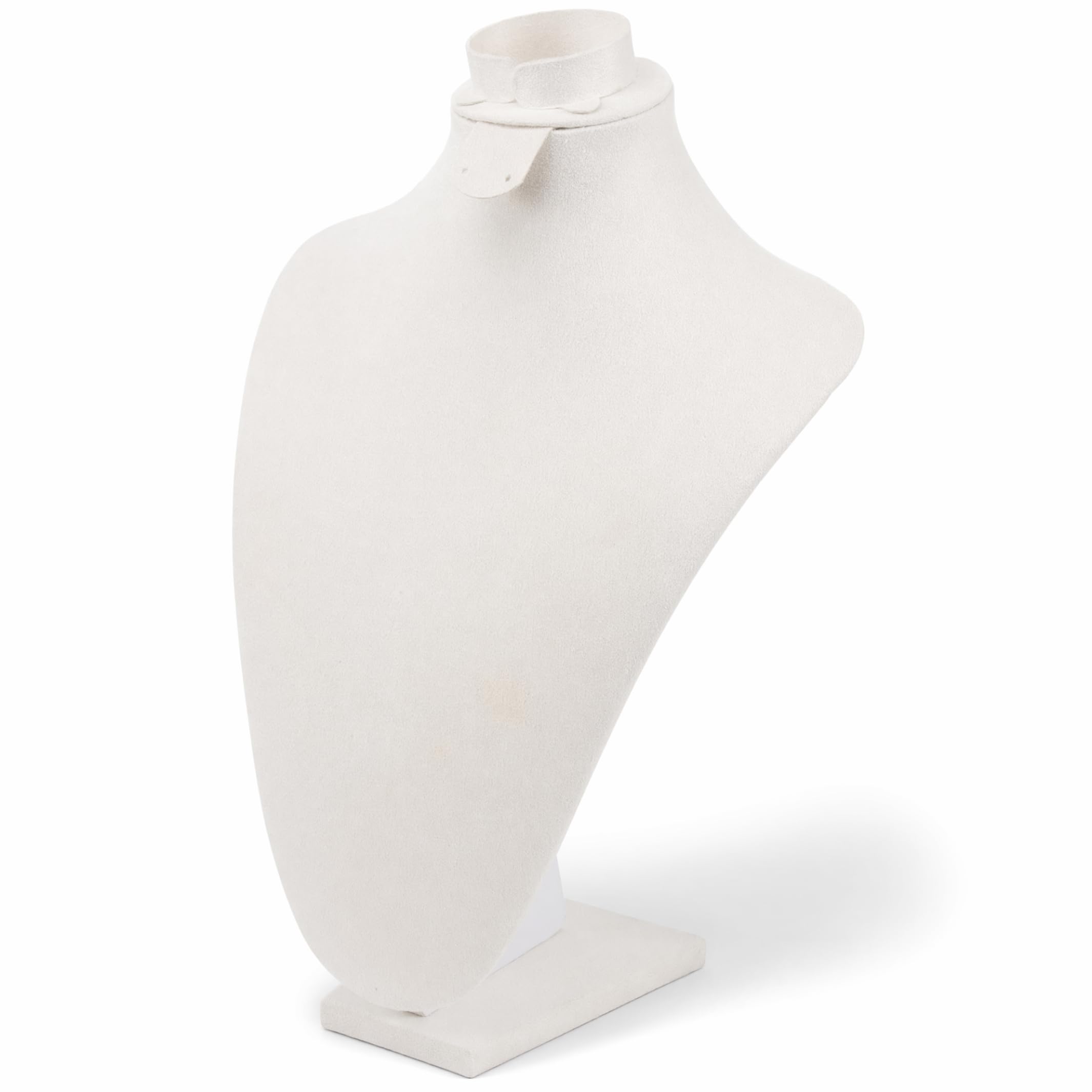 Sjfbebsy Necklace Display Bust, Velvet Jewelry Displays for Vendors – Jewelry Display Stand for Necklace & Pendant Showcase, White, Stand
