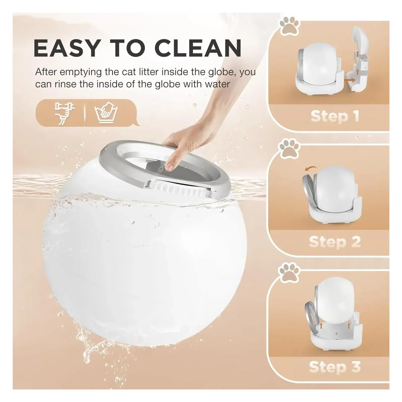 Self Cleaning Cat Litter Box, Large Automatic with APP Control 2.4GHz Wi-Fi Supported Smart for Cats