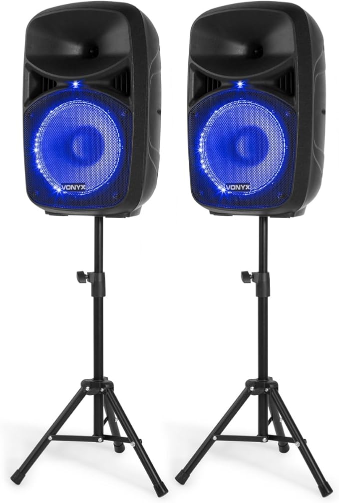 Vonyx VPS102A - Sistema de Sonido Portátil 600W con Bluetooth y Micrófono para Eventos y Karaoke
