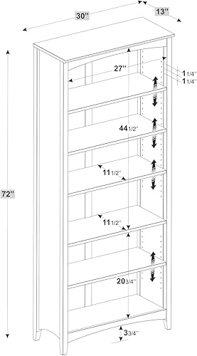 Miniatura 2 de Camaflexi Estantería estilo Shaker, 72 pulgadas, color blanco