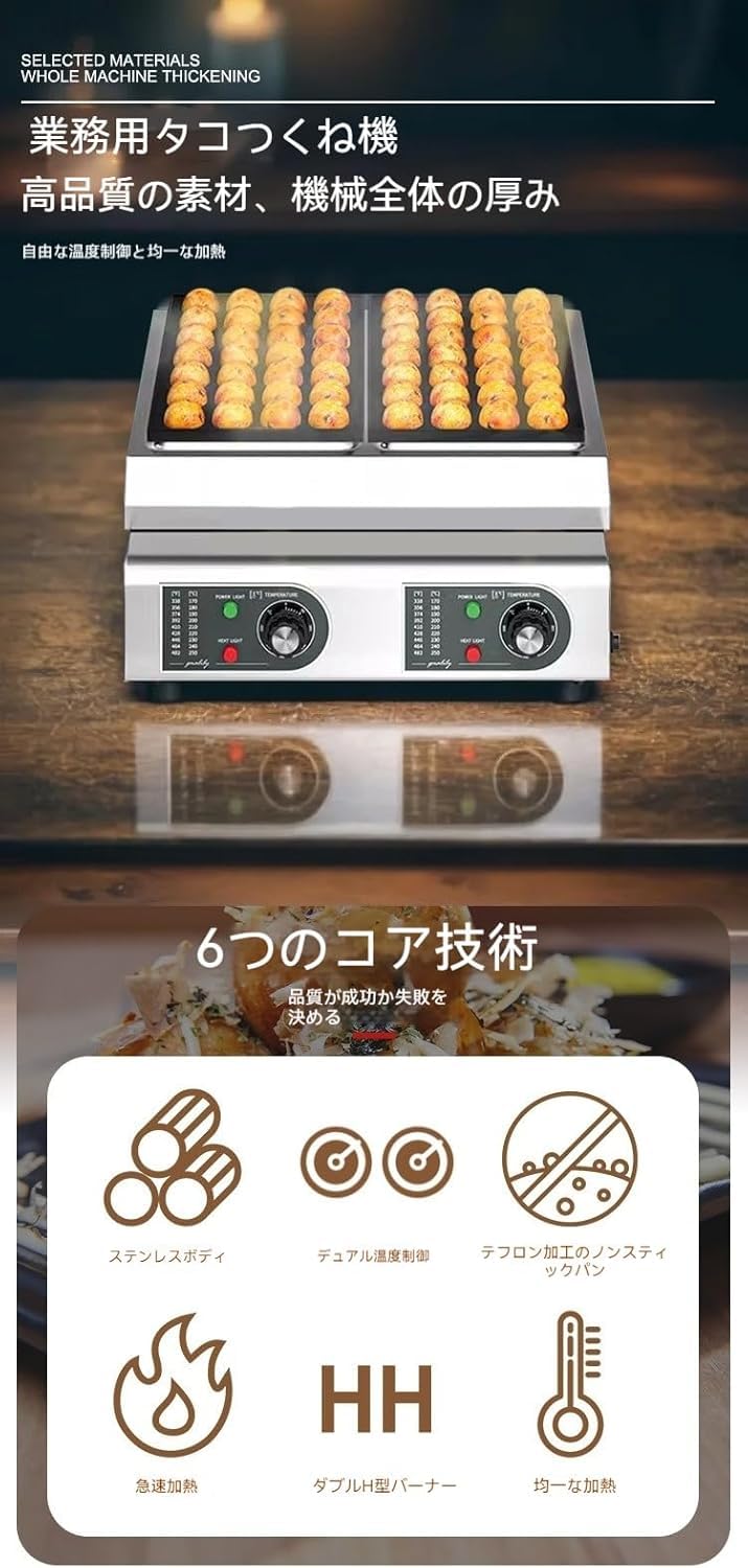 Amazon | Tonain， たこ焼き ガス， 業務用たこ焼きメーカー28