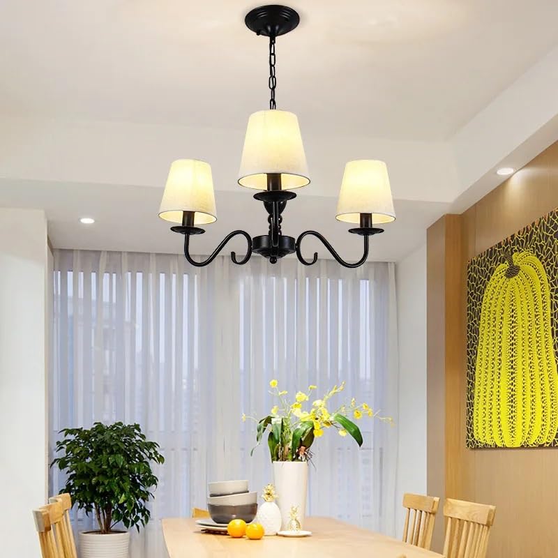 Lustre nordique 3 têtes en tissu noble pour une décoration raffinée