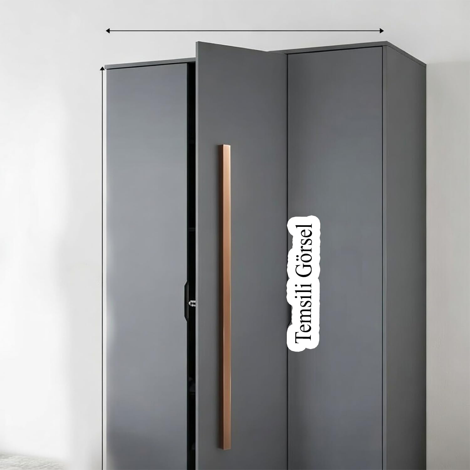 Lada Bronz Renk Metal 800 mm 80 cm Uzun Mobilya Çekmece Dolap Kulpları Mutfak Dolabı Kapak Kulbu