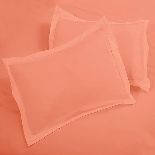 Miniatura 4 de ROYALE LINENS Funda de edredón coral tamaño individual Fundas de edredón de 2 piezas Cierre de cremallera 1 funda de edredón individual de 68 x