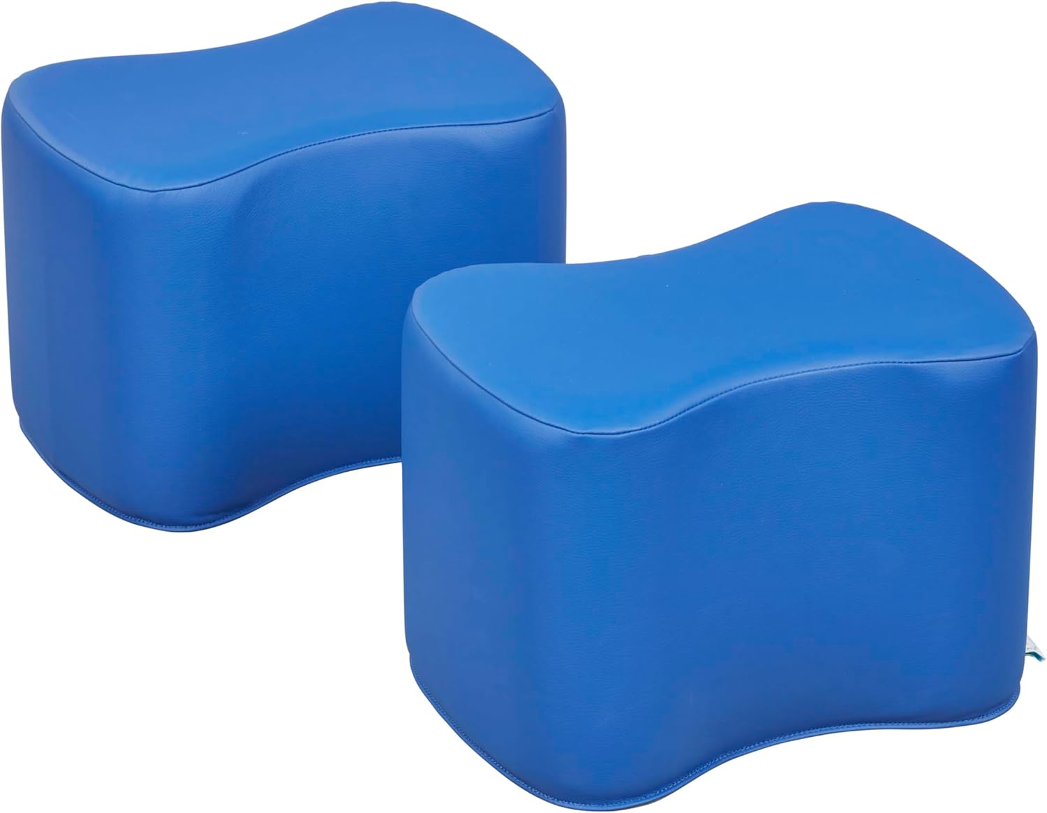 ECR4Kids SoftZone Toddler Modular Stool Seating Set, Classroom Furniture, Blue, 2-Pack