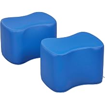 ECR4Kids SoftZone Toddler Modular Stool Seating Set, Classroom Furniture, Blue, 2-Pack