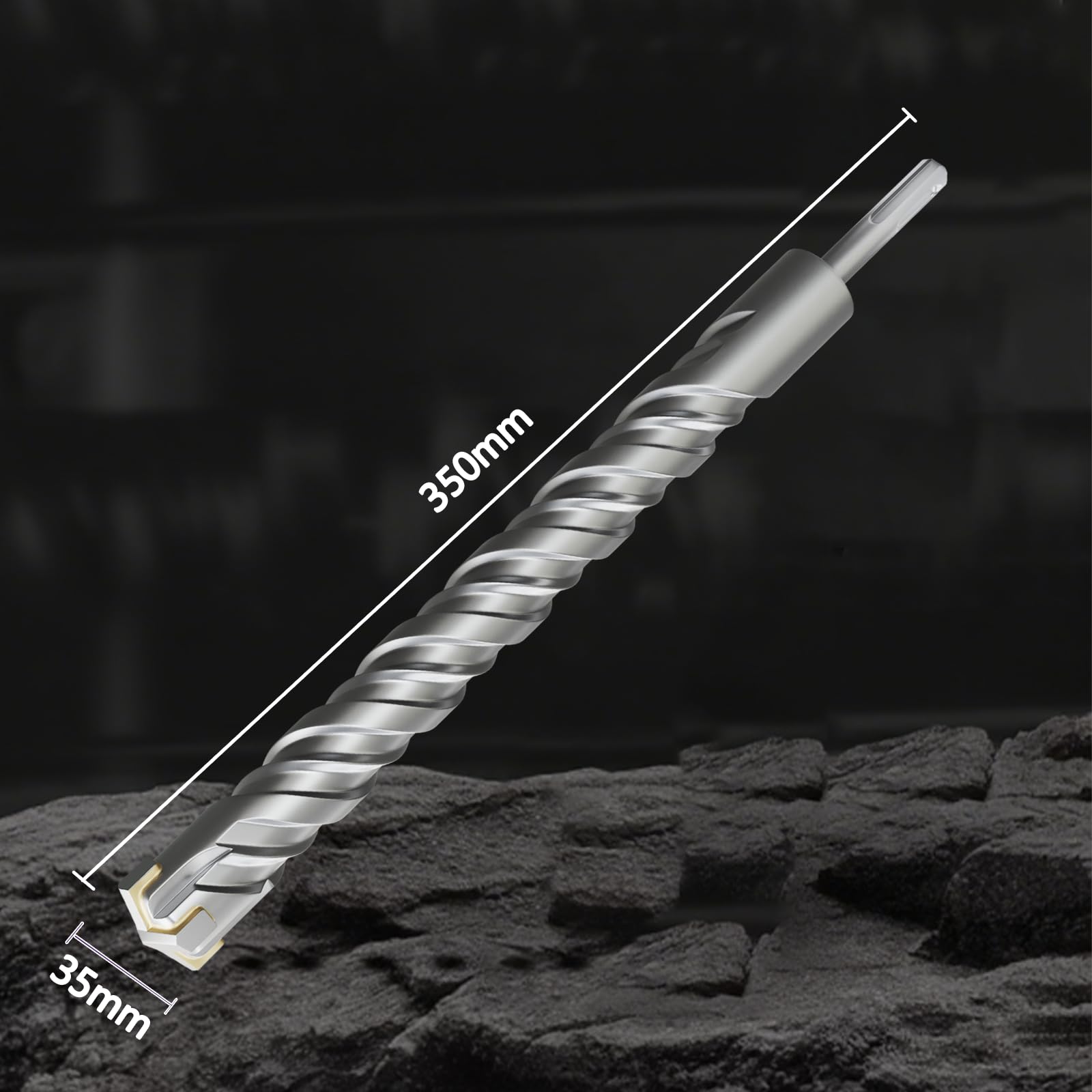 CATITO 35x350 SDS PLUS Bohrer, Schlagbohrer, Hammerbohrer, Professionelle Betonbohrer, ideal zum Bohren von Beton, Naturstein, Ziegelwand und vieles mehr