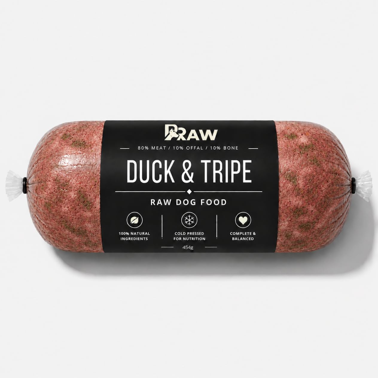 Prime Raw Mixed Frozen BARF Dog Food - 454g Rolls - Variety Flavours – Box of 10, 20, 30 Rolls - Premium Natural Barf Diet - High-Protein, Grain-Free & Nutrient-Rich (20, Duck & Tripe)