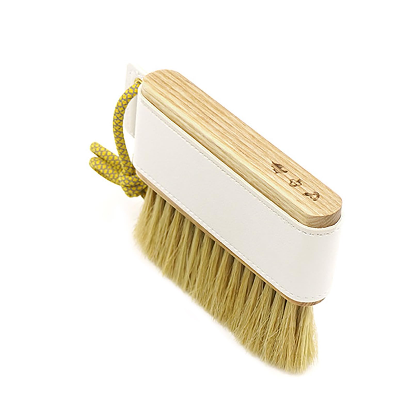 MALSSE Wood Handle Coffee Grinder Cleaning Brush Dusting Brush with PU Leather Covers Espresso Machine Accessories Easy to Clea Coffee Grinder Cleaning