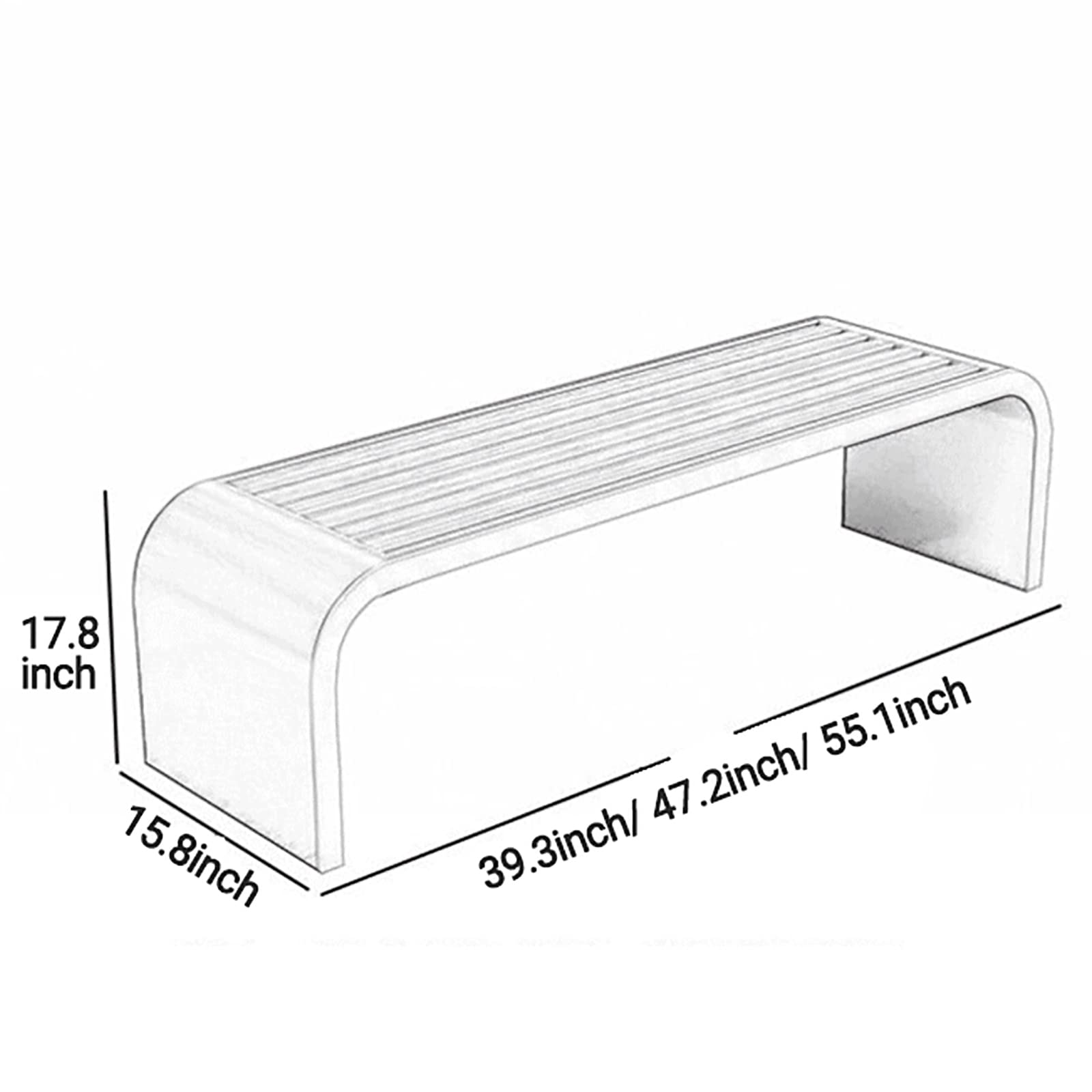 Banco de metal impermeable para exteriores, sin respaldo, para todo tipo de clima, asiento de jardín para porche, parque, entrada, 47.2 x 15.8 x 17.8 pulgadas, elegante diseño rojo