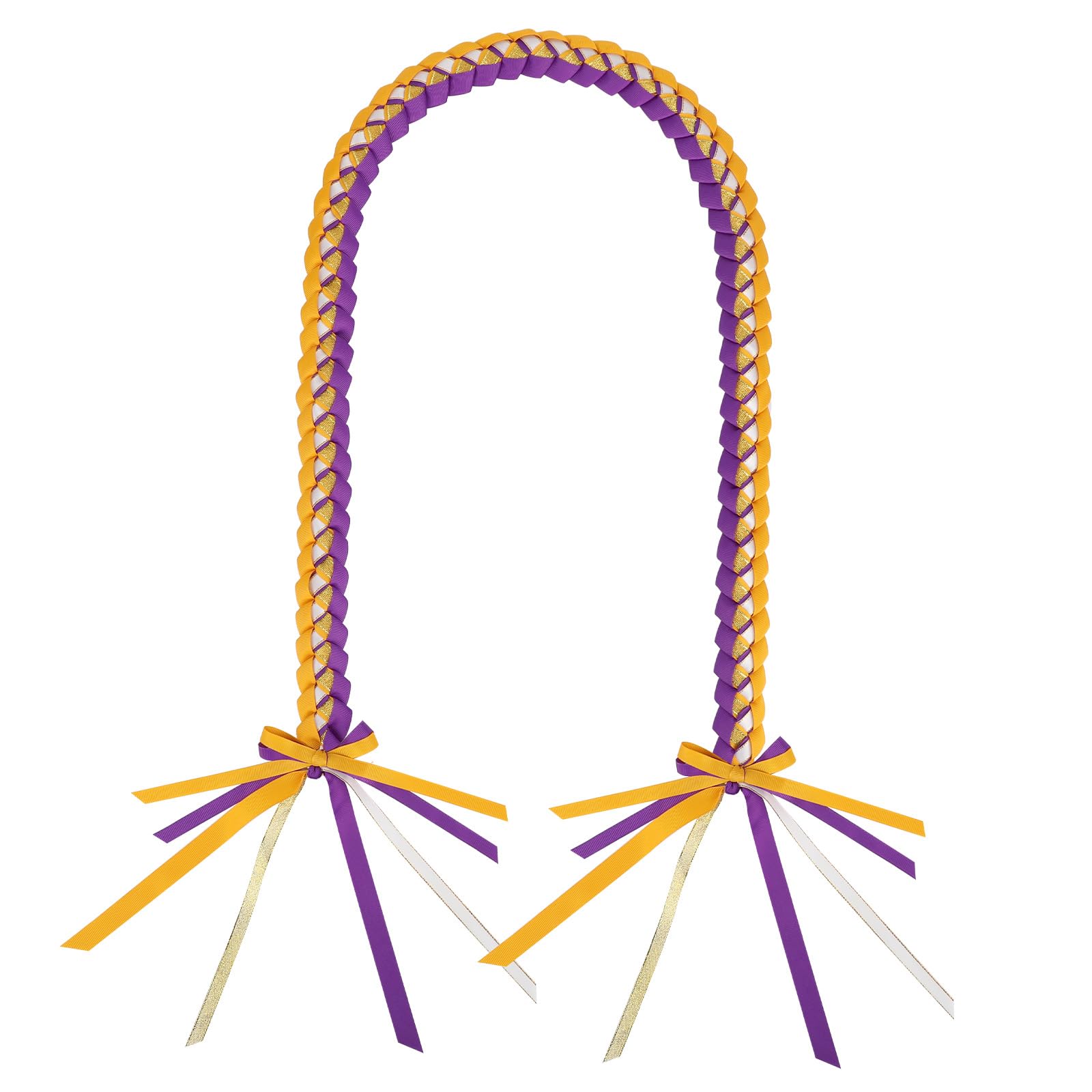 AUECOOME Graduation Ribbon Lei and Necklace - Braided for Men and Women - Class of 2025 Graduation Gift Accessories