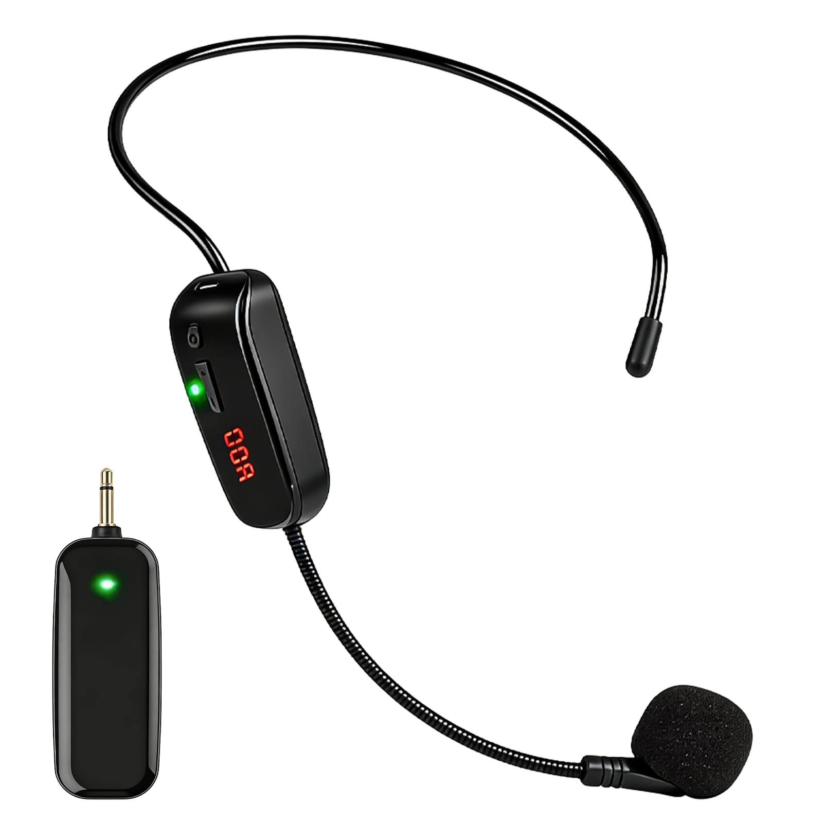 Microfono senza fili, microfono UHF, microfono senza fili, ricaricabile, microfono senza fili, raggio di 50 m, microfono ad archetto per lezioni, guida di viaggio, amplificatore vocale