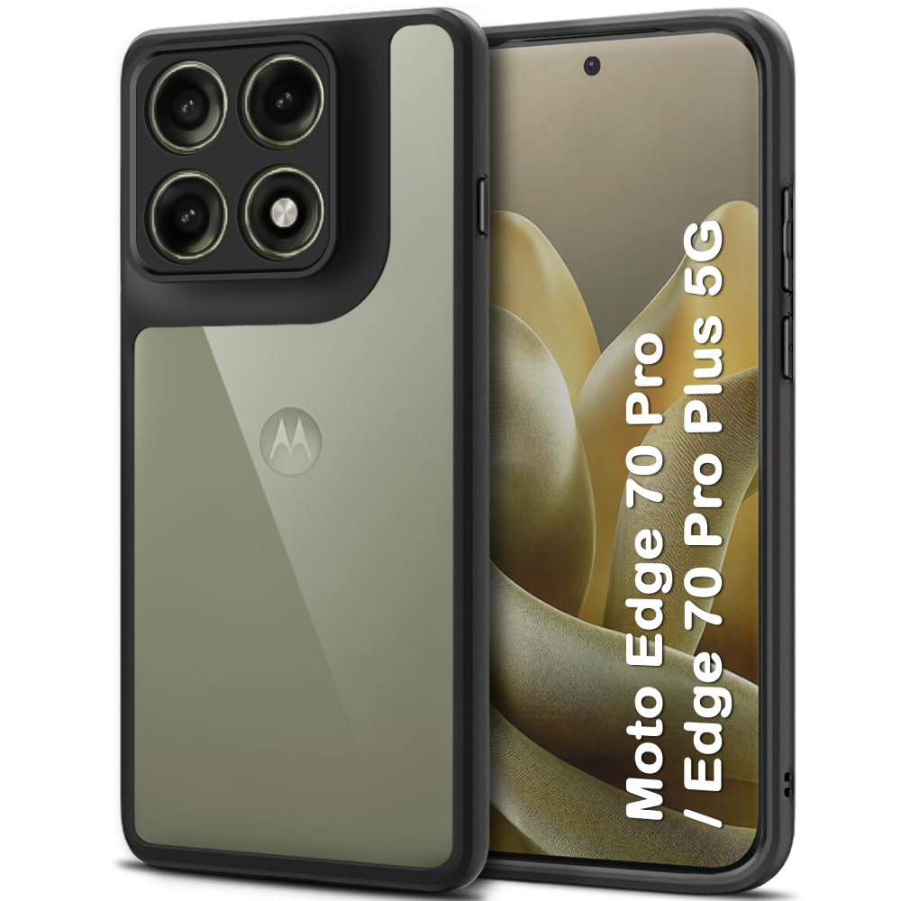 TheGiftKart Hybrid Shockproof Back Cover Case for Motorola Moto Edge 70 Pro/Edge 70 Pro Plus 5G | Camera Protection Module | Hard Back Cover Case (PC & TPU, Transparent Clear Back, Blue Sides) — Amazon image 8
