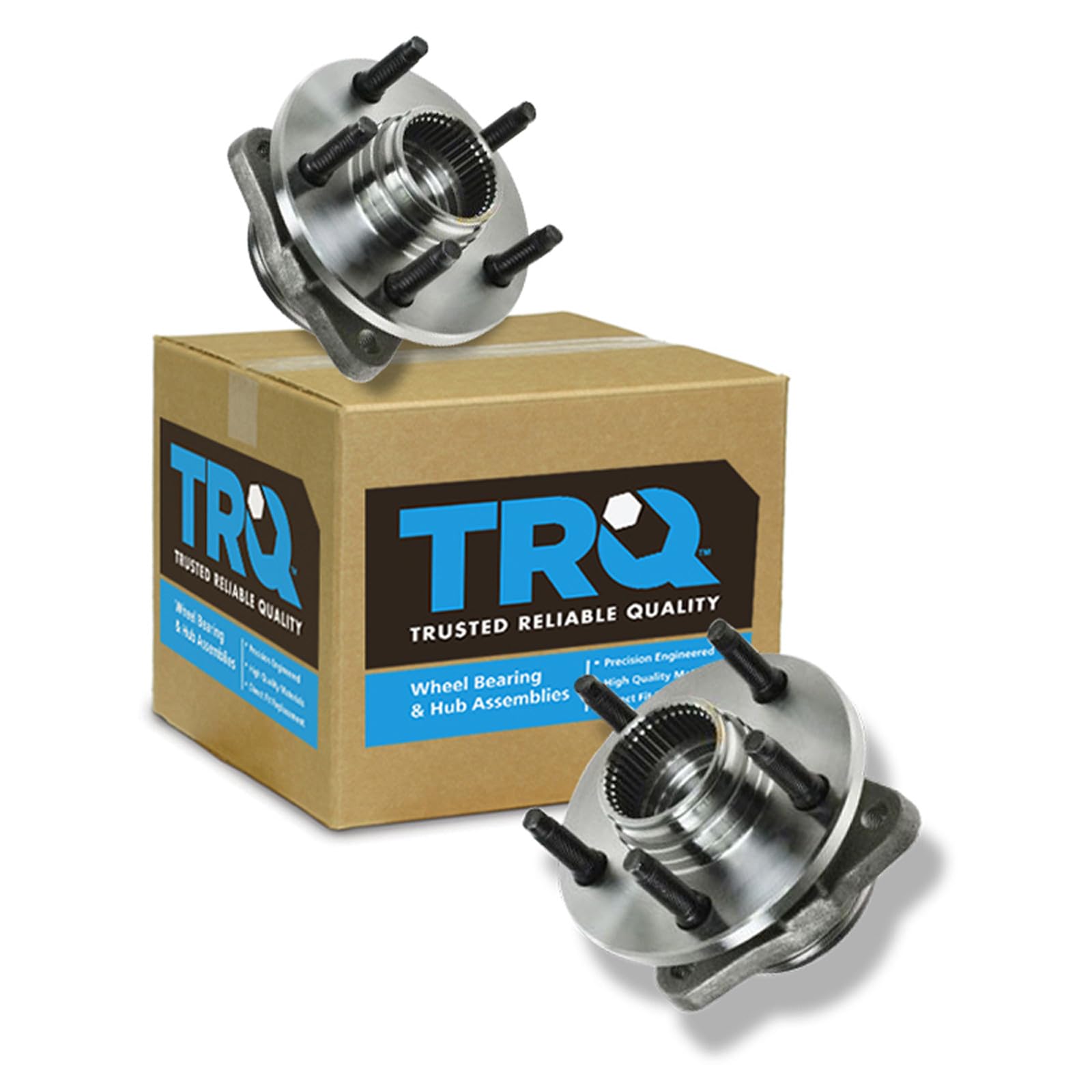 TRQ Front Left and Right Wheel Bearing and Hub Assembly Set 2 Piece