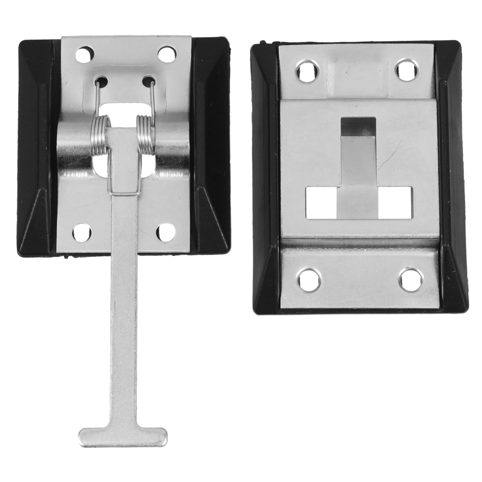 STOBAZA Popup Camper Door Hardware T-Style Door Catch Carbon Steel Zinc Coating 5.1x2.6x0.4inch