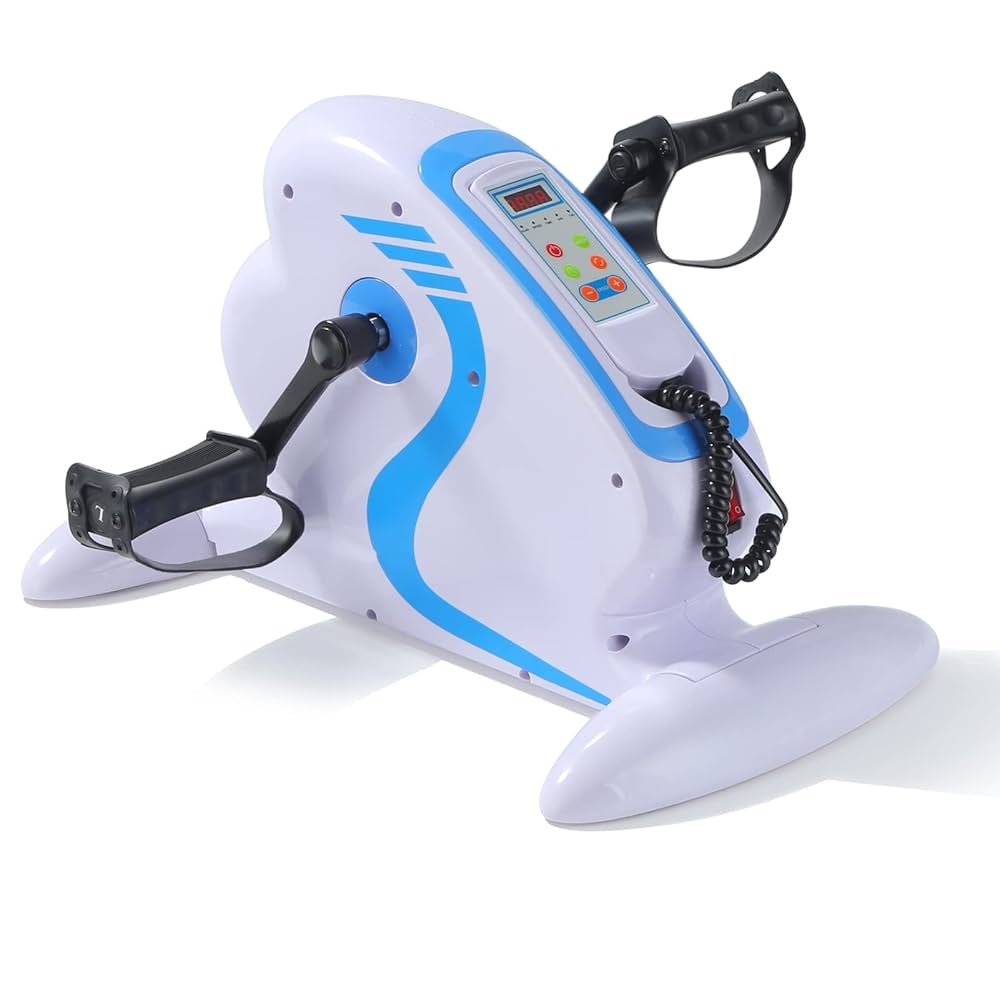 Exerpeutic Folding Exercise Bike Byjia Motorized Electric Pedal Exerciser, Fitness Exercise Bike For Hand, Arm, Knee & Leg, Mini Cycling Rehab Equipment For Handicap Disabled Mini Exercise Bike