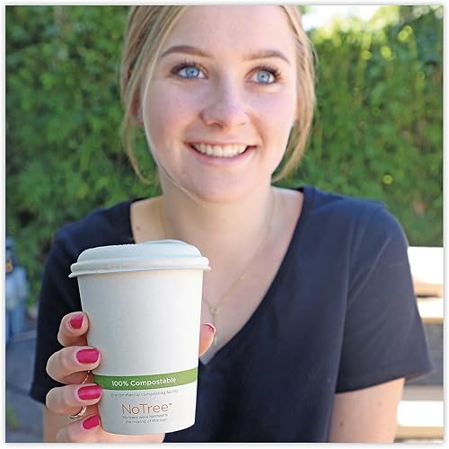 Miniatura 6 de World Centric CULCS12 Tapa de ácido poliláctico para vasos calientes, 10-20 onzas (1000 unidades)