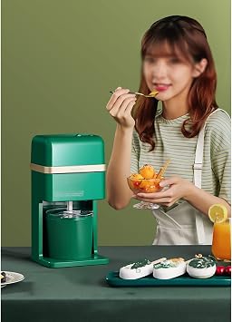 Ice Cream Maker Ice Cream Machine Home Small Homemade Mini Fruit Ice Cream Automatic Ice Cream Cone Machine Color: Green, Size: 17.5X32X16CM