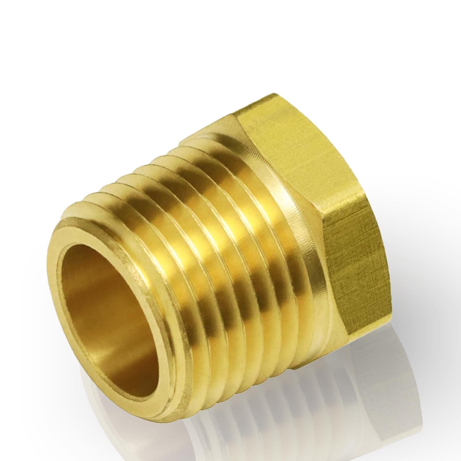 Vis Reducing Brass Pipe Fitting, Reducer Hex Bushing, 1/4" NPT Male x 1/8" NPT Female (3220BA, Pack of 20)