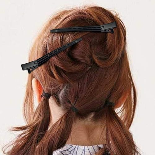 Miniatura 6 de 24 paquetes de pinzas de pato, Bantoye de 3.35 pulgadas de metal a prueba de herrumbre con agujeros para peinar el cabello, coloración del cabello,