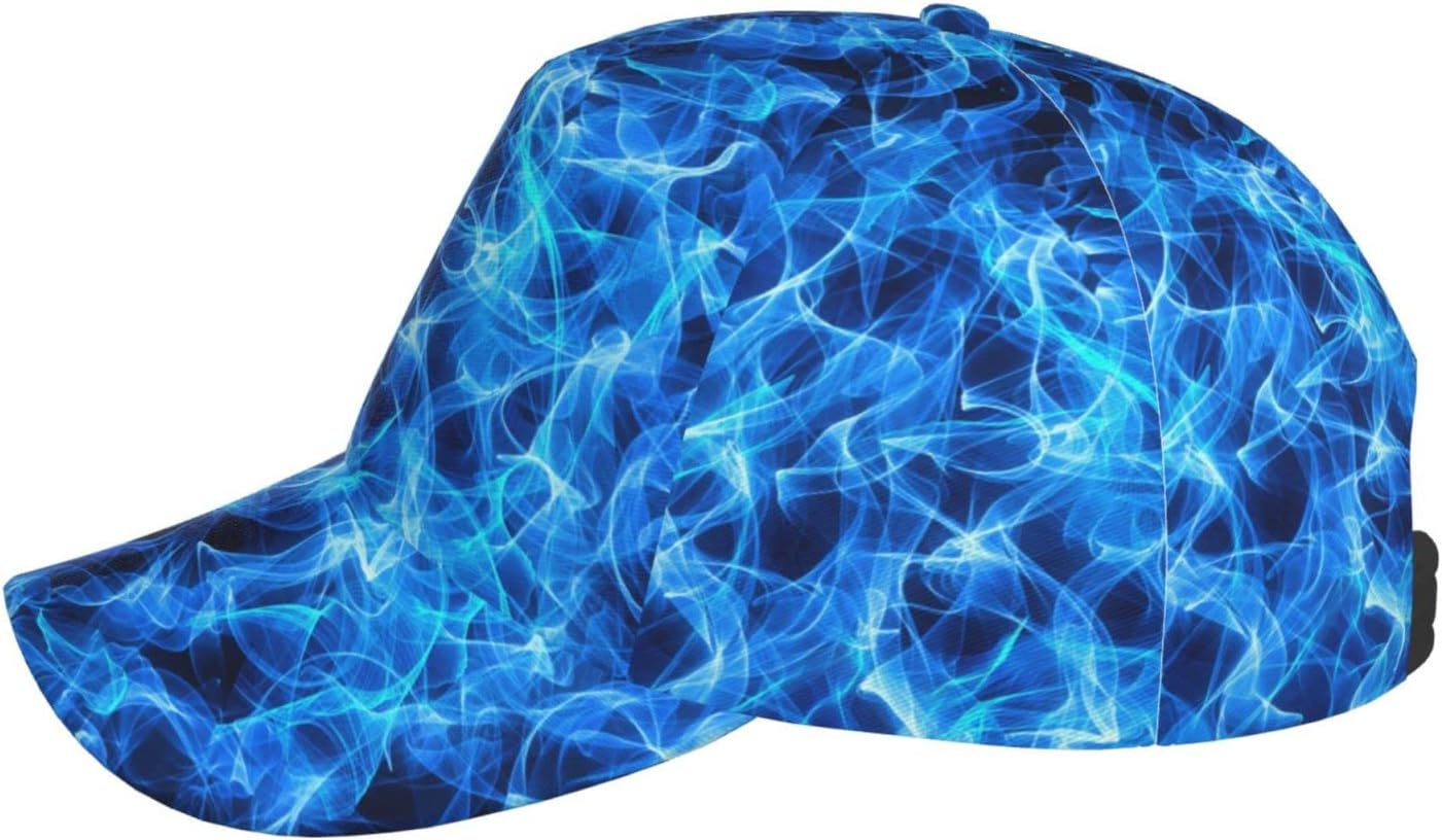 Blue Cool Flame Baseball Cap Snapback Hats Adjustable Trucker Hat for Men Women - Image 2